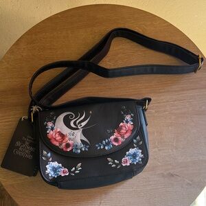 Loungefly Nightmare Before Christmas Black Floral Crossbody Bag